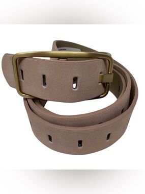 Women's Slotted faux Suede Belt blush color w/brushed gold-tone buckle size 2XL
